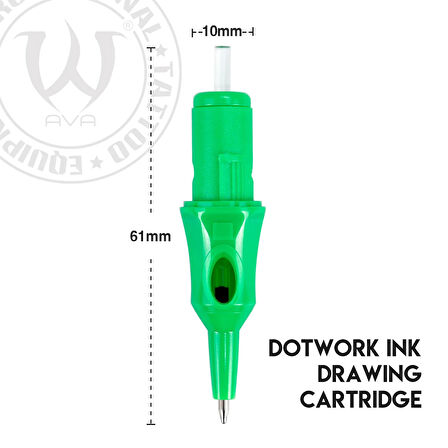 Ball Pen Cartridge Green - Dotwork Ink Drawing 20 Adet