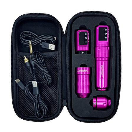 Panormos Prime 10. Yıl Özel Seri Kablosuz Dövme Makinesi | 2 Adet Pil | Pembe Renk