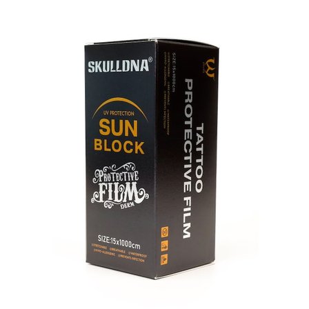 SKULLDNA Sun Block Dövme Sonrası Koruyucu Film Bant 15cm x 10m Siyah