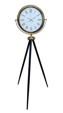 Gold Göz Alıcı Tripod Ayaklı Duvar Saati iegxx