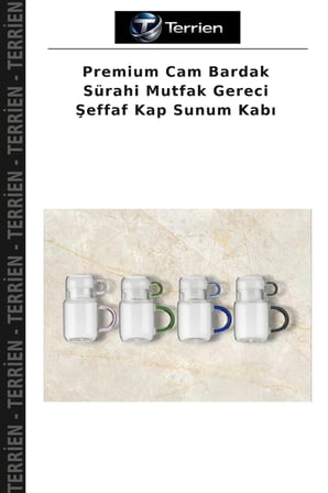 Premium Cam Bardak Sürahi Mutfak Gereci Şeffaf Kap Sunum Kabı