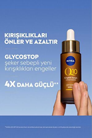 Nivea Q10 Kırışıklık Karşıtı Çift Etkili Cilt Serumu 30ml, Saf Q10, Şeker Sebepli Kırışıklık Önleyici