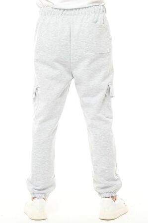 defy's Erkek Kargo Cepli Jogger Eşofman Altı Kar Melanj