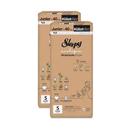 Sleepy Ecologic Premium Plus Süper Paket Külot Bez 5 Numara Junior 80 Adet
