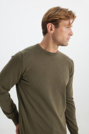 Pamuklu Standart Fit Normal Kesim Bisiklet Yaka Triko Kazak