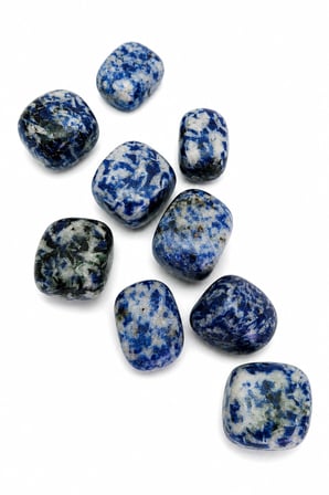 Sodalit Doğal Taş 2x2 cm – Mavi Lacivert Beyaz – Dekoratif Taş – 3 Adet