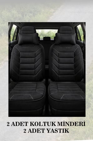 dacia sandero stepway 2012 kılıf ve koltuk koruyucu lüks 2 li set siyah renk minder ve yastık