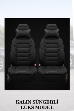 dacia sandero stepway 2012 kılıf ve koltuk koruyucu lüks 2 li set siyah renk minder ve yastık