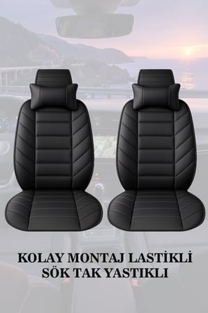 dacia sandero stepway 2012 kılıf ve koltuk koruyucu lüks 2 li set siyah renk minder ve yastık