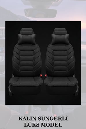dacia sandero stepway 2017 kılıf ve koltuk koruyucu minder ve yastık 2 li set siyah renk lüks
