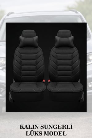 dacia sandero stepway 2026 kılıf ve koltuk koruyucu minder ve yastık lüks siyah renk 2 li set
