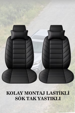 dacia sandero stepway 2026 kılıf ve koltuk koruyucu minder ve yastık lüks siyah renk 2 li set