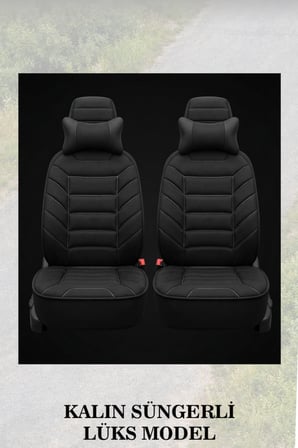 fiat fiorino cargo 2021 kılıf ve koltuk koruyucu minder ve yastık siyah renk lüks 2 li set