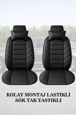 fiat fiorino cargo 2021 kılıf ve koltuk koruyucu minder ve yastık siyah renk lüks 2 li set