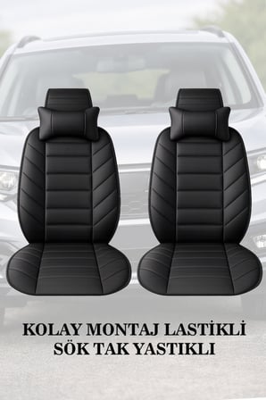 fiat fiorino cargo 2023 kılıf ve koltuk koruyucu 2 li set minder ve yastık lüks siyah renk