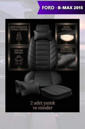 bmax 2015 kılıf ve koltuk koruyucu lüks siyah renk 2 li set minder ve yastık