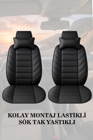 fiesta 2019 kılıf ve koltuk koruyucu lüks siyah renk 2 li set minder ve yastık