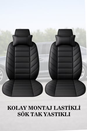 hyundai bayon 2022 kılıf ve koltuk koruyucu lüks 2 li set minder ve yastık siyah renk