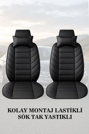 hyundai i20 2025 kılıf ve koltuk koruyucu siyah renk 2 li set minder ve yastık lüks