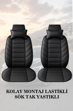 nissan qashqai 2025 kılıf ve koltuk koruyucu siyah renk lüks 2 li set minder ve yastık