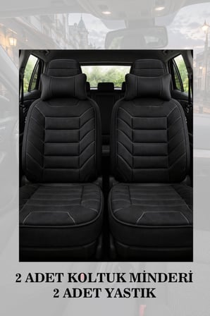 opel crossland x 2019 kılıf ve koltuk koruyucu 2 li set minder ve yastık lüks siyah renk
