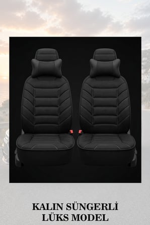 opel meriva 2005 kılıf ve koltuk koruyucu minder ve yastık lüks siyah renk 2 li set