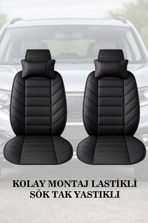 peugeot 2008 2017 kılıf ve koltuk koruyucu 2 li set lüks siyah renk minder ve yastık