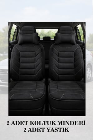 peugeot 408 2013 kılıf ve koltuk koruyucu minder ve yastık lüks siyah renk 2 li set