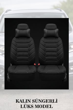 renault clio 4 2015 kılıf ve koltuk koruyucu 2 li set minder ve yastık lüks siyah renk