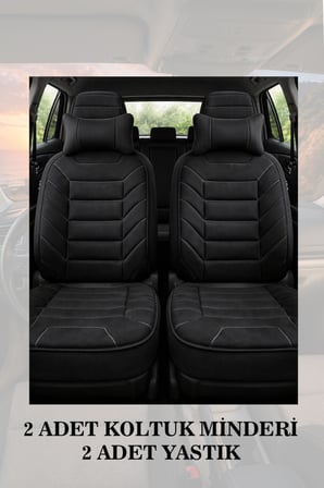 renault clio 5 2021 kılıf ve koltuk koruyucu lüks siyah renk minder ve yastık 2 li set