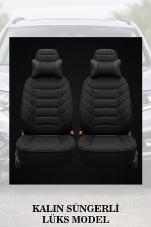 renault clio 5 2024 kılıf ve koltuk koruyucu siyah renk 2 li set lüks minder ve yastık