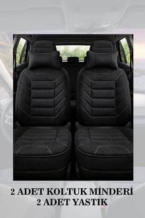 renault clio 5 2025 kılıf ve koltuk koruyucu siyah renk 2 li set minder ve yastık lüks