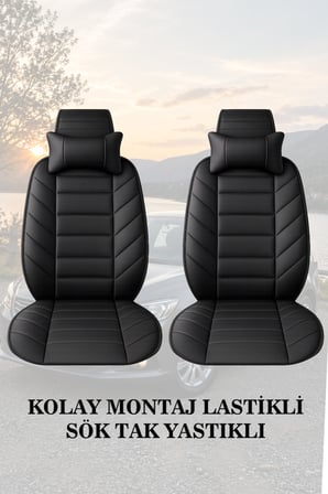 renault megane 4 2022 kılıf ve koltuk koruyucu siyah renk minder ve yastık lüks 2 li set