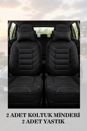 renault megane 4 2024 kılıf ve koltuk koruyucu siyah renk minder ve yastık lüks 2 li set