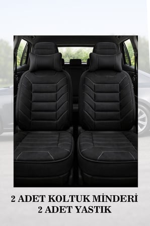renault symbol 2001 kılıf ve koltuk koruyucu 2 li set minder ve yastık lüks siyah renk