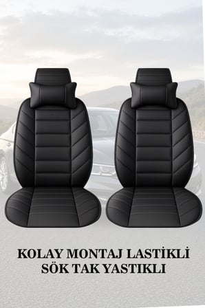 renault symbol 2018 kılıf ve koltuk koruyucu 2 li set siyah renk minder ve yastık lüks