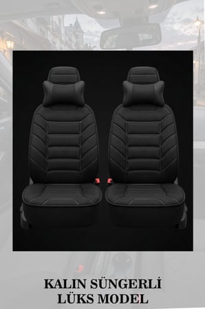 skoda scala 2020 kılıf ve koltuk koruyucu siyah renk lüks minder ve yastık 2 li set