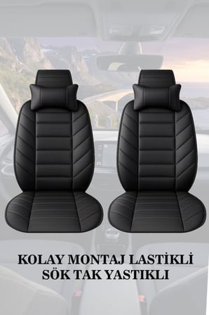 corolla 2002 kılıf ve koltuk koruyucu minder ve yastık 2 li set siyah renk lüks