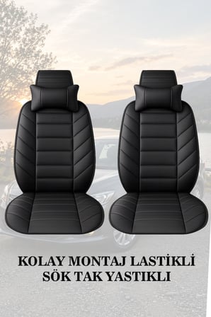 yaris 2023 kılıf ve koltuk koruyucu siyah renk lüks minder ve yastık 2 li set