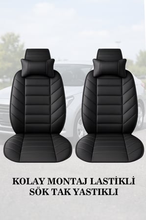 volkswagen bora 2005 kılıf ve koltuk koruyucu 2 li set minder ve yastık siyah renk lüks
