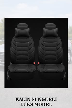 volkswagen polo 2022 kılıf ve koltuk koruyucu 2 li set minder ve yastık lüks siyah renk