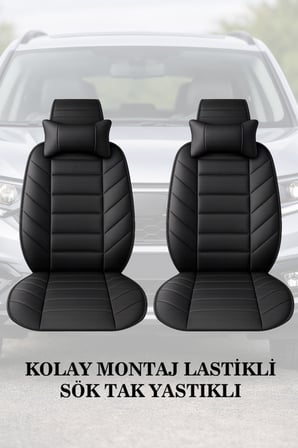 volkswagen polo 2022 kılıf ve koltuk koruyucu 2 li set minder ve yastık lüks siyah renk