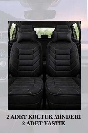 volkswagen polo 2023 kılıf ve koltuk koruyucu 2 li set lüks minder ve yastık siyah renk