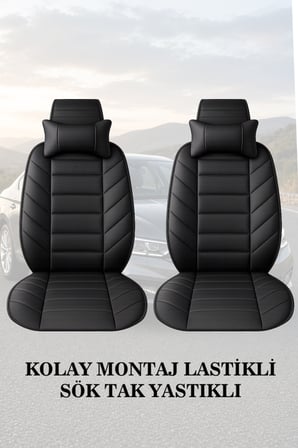 volkswagen polo 2023 kılıf ve koltuk koruyucu 2 li set lüks minder ve yastık siyah renk