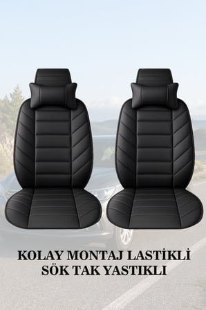 volkswagen troc 2023 kılıf ve koltuk koruyucu 2 li set lüks minder ve yastık siyah renk