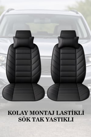 volvo s40 2005 kılıf ve koltuk koruyucu lüks minder ve yastık 2 li set siyah renk