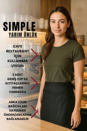 Barista Half Apron Yarım önlük Cafe Önlüğü Garson Önlüğü Barista Önlüğü