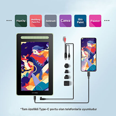 XP-Pen Artist 13 2nd Generation Grafik Ekran Tablet Yeşil