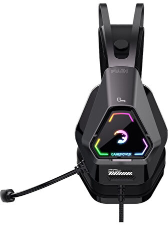 Gamepower Fujin Siyah 7.1 Surround RGB Gaming Kulaklık OUTLET