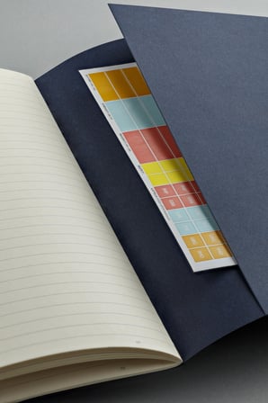Laton Ilmiö A5 Keten Kumaş Sert Kapaklı 2'li Defter Seti Dark Blue
